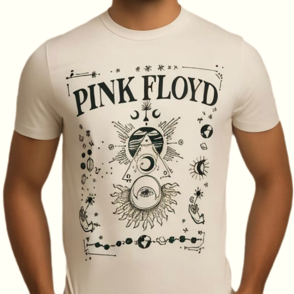 New Men's Vintage Pink Floyd Graphic Tee 1970's Rock Band Legends